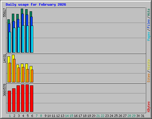 Daily usage for February 2026